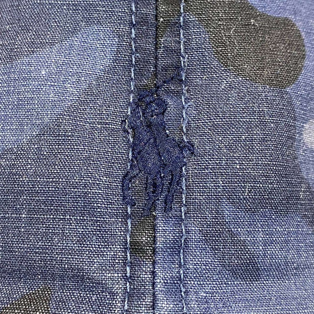 Polo Ralph Lauren Hat Mens One Size Blue Camo Adjustable Cotton Baseball Cap - Picture 9 of 11